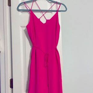 Hot pink midi cocktail dress